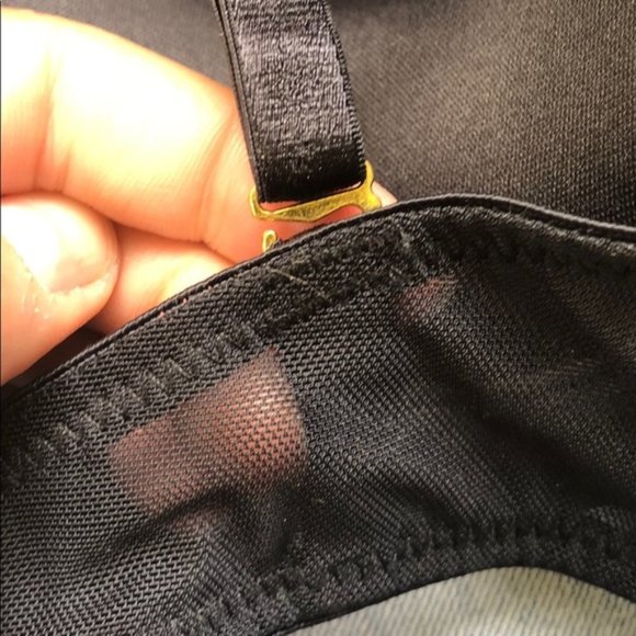 Classy Black Studded Velvet Bra Thong Set - Picture 6 of 9